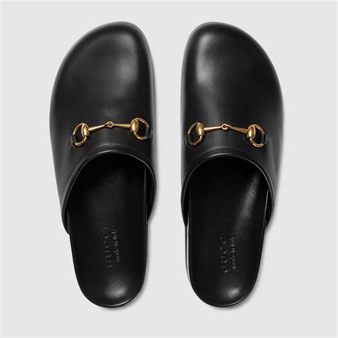 gucci leather horsebit slipper men's